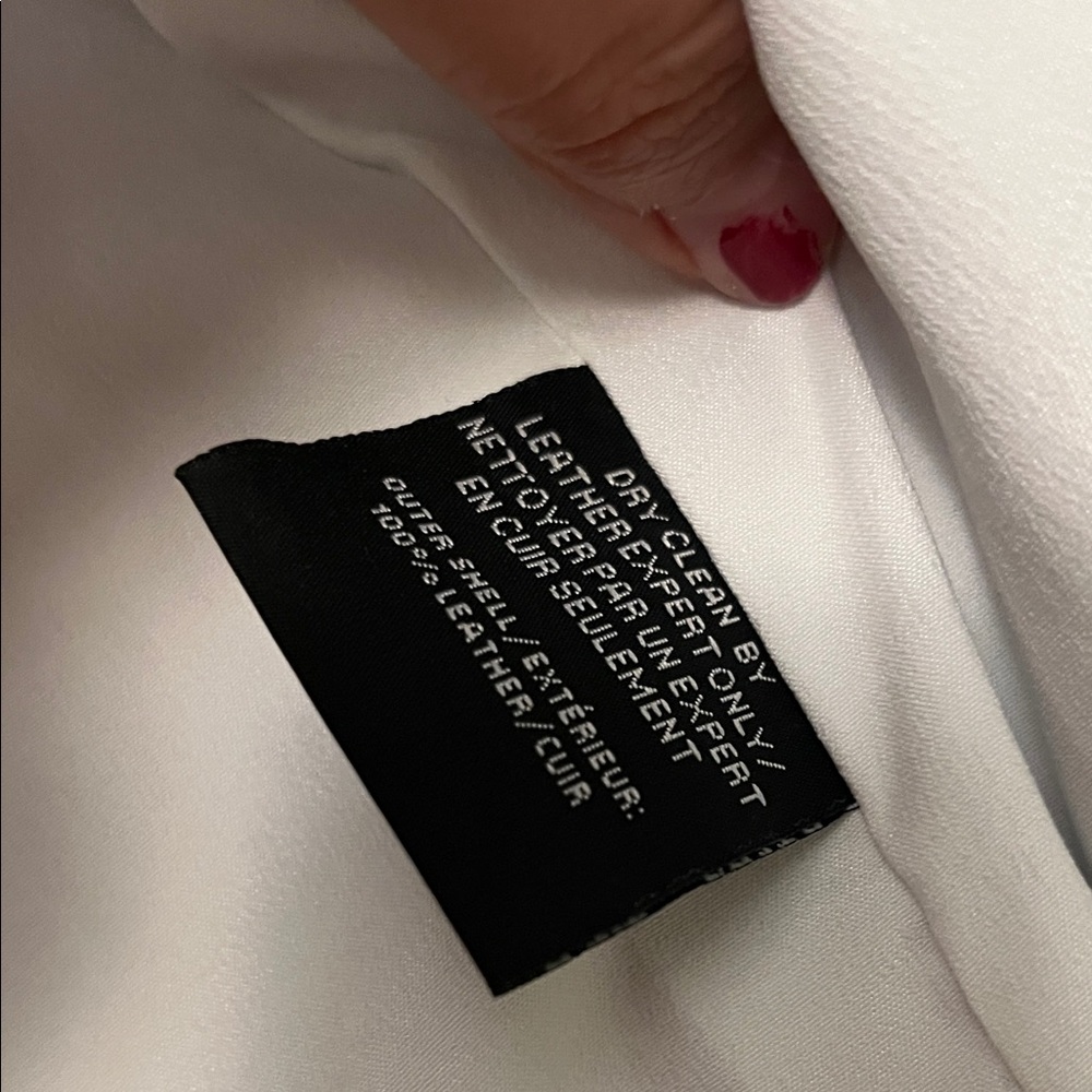 Lamarque White Leather Jacket Medium - image 5